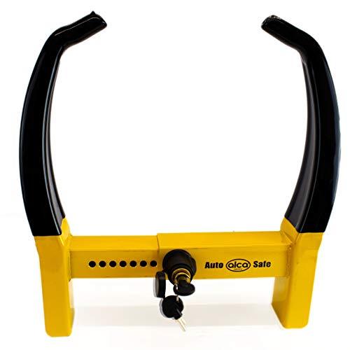 Abrazadera para rueda de remolque para coche, autocaravana, tamaño XL, gran resistente, protección antirrobo, 2 llaves, Alca Alemania