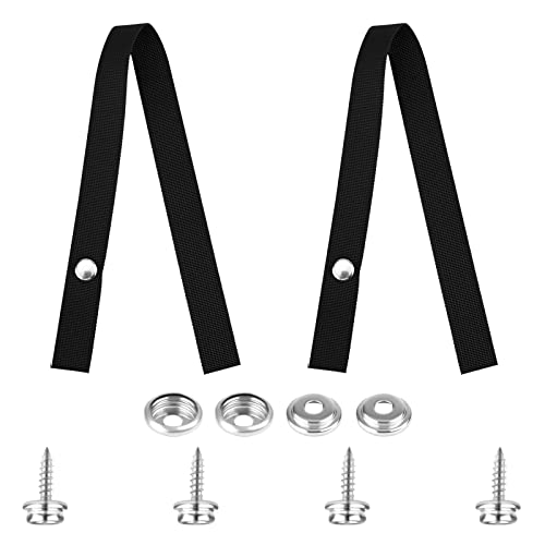 AIEX 2 Piezas Correa Puerta Coche, 50.8cm de Largo Correas de Fijación Duradera Camper Furgoneta Accesorios para Seguridad de Puerta de Caravana Al Aire Libre (Negro)