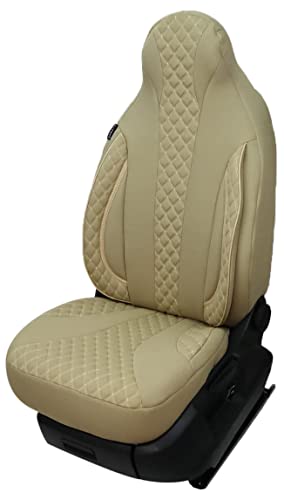 BREMER SITZBEZÜGE Fundas de Asiento para piloto compatibles con Autocaravana, Caravana, Hymer, Ducato, Accesorio para Autocaravana, Juego de 2 Fundas de Asiento con reposabrazos, Color Beige | WPL405