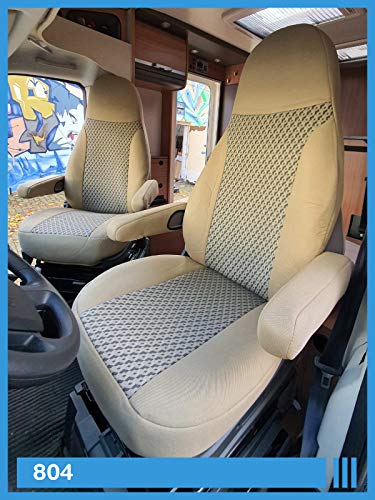 Fundas de Asiento compatibles con Autocaravana, para Conductor y copiloto, número de Color: 804 (Beige)