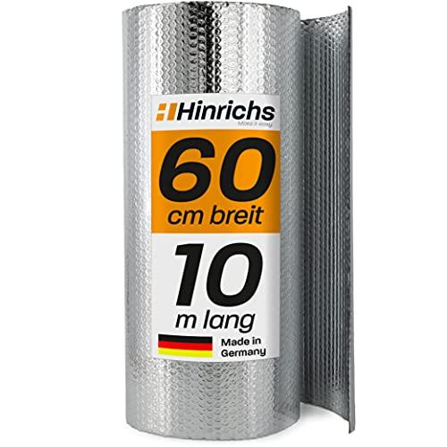 Hinrichs Aislante Termico 10m x 60cm – Aislamiento Radiadores para Furgonetas, Ventana, Automóvil, Camping o Piscina - Aislate Termico - Protección contra el Frío y para Oscurecer - Aislante Terminco