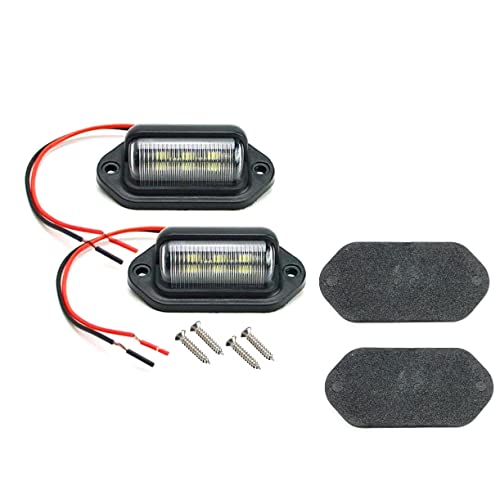 JZK 2 uds. Luz de matrícula de coche 12V 24V, luz LED de matrícula para camión remolque, luz de matrícula de motor, luces laterales LED para coches autocaravanas caravanas furgonetas camper