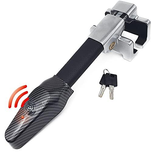KRASER KR830 Antirrobo Coche Volante con Alarma Sensor, Barra Bloqueo Alta Seguridad, Universal Auto, Furgoneta, Autocaravana, Camión Garaje Calle Parking, Alerta Sonido y Led, Protección Vehículo