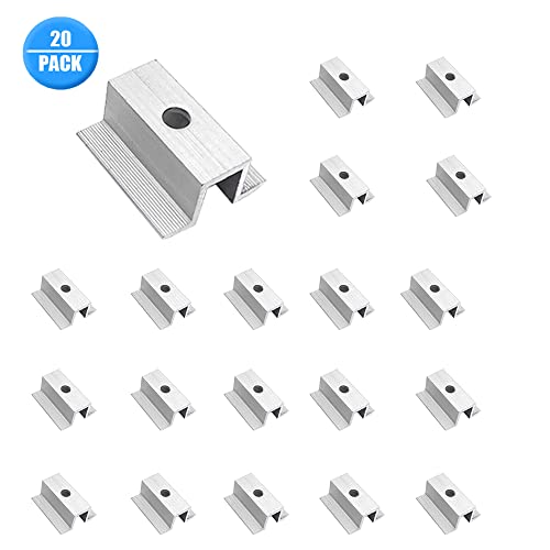 LUFEIS Soporte Para Panel Solar, Abrazadera central de aluminio PV para paneles solares, accesorios para módulos de altura 30-60 mm, para autocaravana, barco, techo, camping, furgoneta