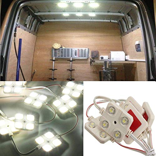 Luz LED para Interior de Furgoneta, Riloer Kit de Luces Interiores de Coche de 40 LED, Lámpara de Iluminación de Lente de Proyecto LED Ultrabrillante, Luz de Trabajo, Luz de Techo, CC 12 V