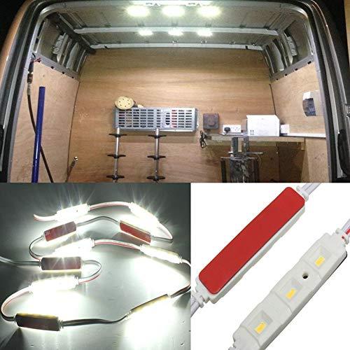 MASO 30 luces LED para interiores de coche, lámpara de lectura ultra brillante, luz de trabajo para camión, kit de coche, autocaravana, caravana, luz de techo (CC 12 V blanco)