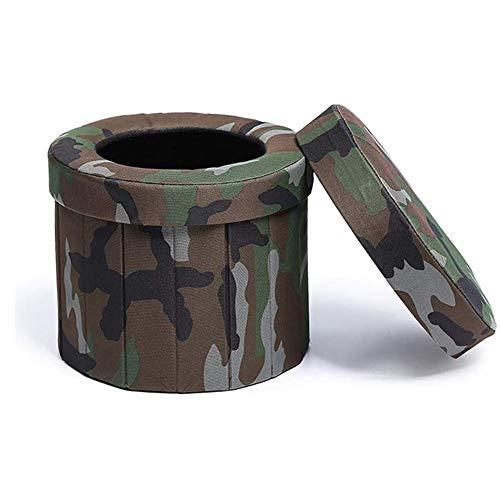 OOCOME Inodoro portátil Plegable para Camping, Inodoro Plegable para Coche, WC quimico baño portatil Camping para Camper Furgoneta Accesorios, Senderismo, Viajes Largos y Mermelada de tráfico (Camo)