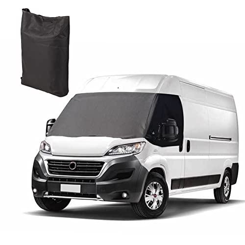 Soekodu Cubierta de Parabrisas Reemplazo para FIAT Ducato 2006-2021, Protector de Parabrisas de Lujo para Autocaravana, Cubierta de Envoltura de Parabrisas Oxford Impermeable 600D