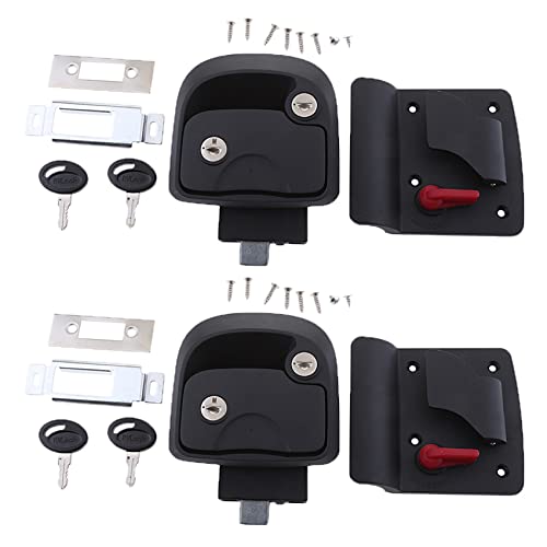 Toranysadecegumy 2 cerraduras de puerta con cremallera de entrada para puerta corredera R3 cerradura de puerta mecánica para autocaravana, autocaravana, barco, caravana, accesorios
