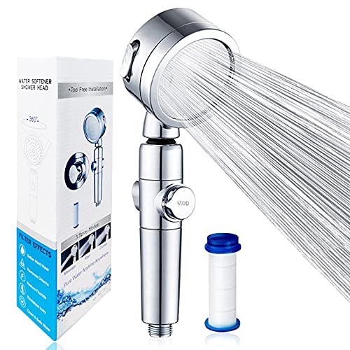 Alcachofa Duchaa Alta Presión, Cabeza de Ducha, Ducha de Mano con 4 Modos de Spray de Agua, Función de Purificación de Agua, Rotación de 360 °, Ahorro de Agua de Presión de Aumento