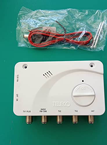 Amplificador de señal de TV para autocaravanas y barcos 12 V – 24 V 3 salidas + Radio FM + DAB