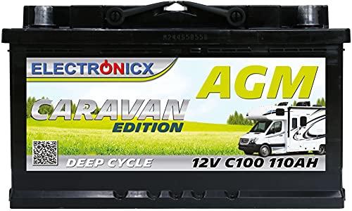 Batería AGM 12v 110Ah Electronicx Caravan Edition batería solar 12v acumulador 12v baterías solares suministro batería 12v agm batería caravana camper gel batería 12v 110ah acumulador solar mover
