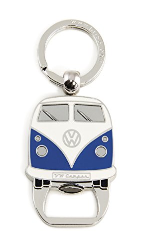 Brisa VW Collection - Volkswagen Furgoneta Hippie Bus T1 Van Llavero Vintage con Abre-botellas integrado, Anillo de Llavero Retro, Accesorios del coche como Idea de Regalo/Souvenir (Azul/Blanco)