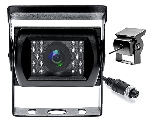 CAMECHO Cámara de Visión Trasera, Cámara de Visión Trasera Sin Línea de Guía Gran Angular de Visión Nocturna por Infrarrojos Impermeable con Conexión de Aviación de 4 Pines para Most Types of Cars