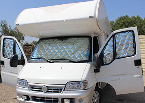 CamperBros - Oscurecedor Termico Interior para Cabina - 3 Piezas 9 Capas - Camper Fiat Ducato/Peugeot Boxer/Citroën Jumper 2006-2018