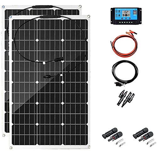 CHUNTIANMEI 600W 18V Paneles Solares Monocristalinos,Panel Solar Flexible,para Campers,Autocaravanas,Placa Solar Autoconsumo,Kit Solar Fotovoltaico,Solarpanel+30Acontroller