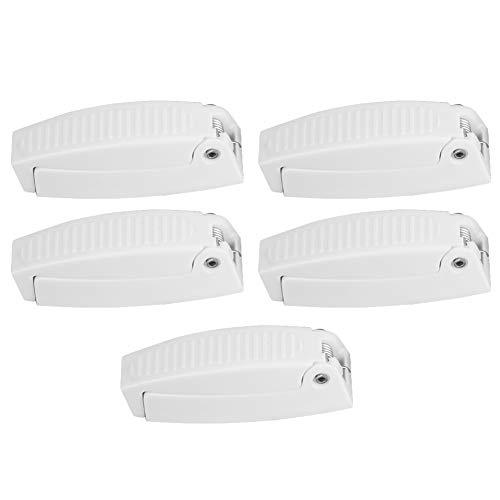 Cierre de puerta reemplazo para equipaje de RV, 5 piezas Cierre de soporte de puerta reemplazo para equipaje de viaje RV Autocaravana Camper Traile, Material ABC Blanco