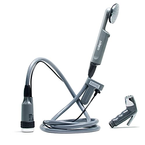 Colapz Ducha Portatil Recargable Camping y Furgoneta Camper - Limpieza de Bicicletas - 1 Cabezal de Ducha - 1 Cabezal de Chorro - Accesorios de Camping - Ducha Camper 12v