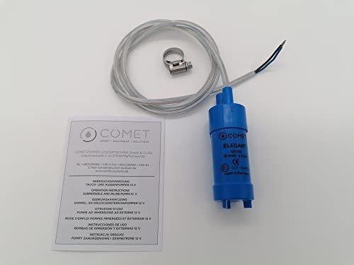 CR-MOESANCO KIT Bomba de Agua Sumergible12v 600L/H + abrazadera INOX Bomba de Agua para Caravanas Estanques Acuarios Jardín Autocaravana Comet Elegant - Bomba de Inversión