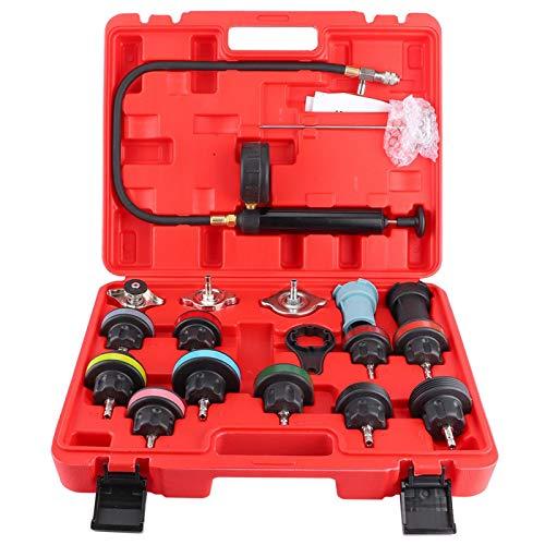 Detector de fugas de tanque - Kit de probador de sistema de enfriamiento de coche con detector de fugas de tanque de agua de 18 piezas