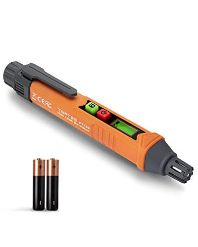 Detector de Gas, TopTes PT199 Detector de Gas Natural con Alarma Audible y Visual, Detector Gas como Metano o Propano para Autocaravana, Casa (incluye batería x2) - Naranja