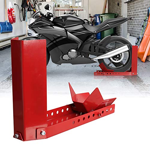 EINFEBEN Soporte para rueda delantera de motocicleta, balancín para motocicleta, cuña para rueda (1 unidad)