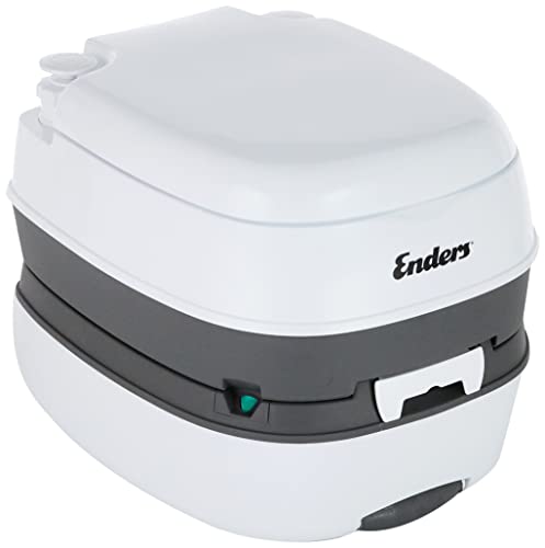 Enders Mobil Deluxe Aseo WC inodoro portátil para camping, Water quimico portátil con altura de asiento confortable, indicador de nivel, wc portátil caravana superficie lisa y agradable, 4950, Blanco