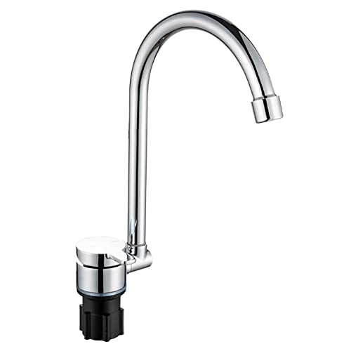 ERYUE Grifo plegable para autocaravana, con rotación de 360 °, para cocina, fregadero, grifos de agua de un solo mango, de arco alto, con manguera de entrada de agua fría y caliente,Grifo de cocina pl