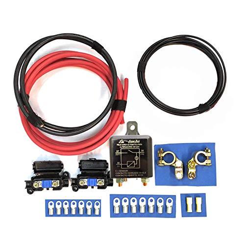 Kit Básico con Relé Automatico para Camper, Auto Caravana, 4x4 Cable 16mm, fusibles, terminales