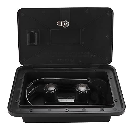 Kit de caja de ducha exterior para caravana, juego de ducha exterior de ABS ajustable de agua fría y caliente, seguro e higiénico, para caravana, caravana, casa rodante, remolque, barco y yate, con ll