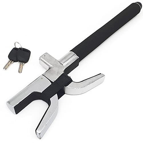 KRASER KR839B Antirrobo Coche Barra Bloqueo Volante Cepo, Cerradura Seguridad Furgoneta, Universal para Automóvil SUV Candado Camión Autocaravana Seguro, Martillo Emergencia