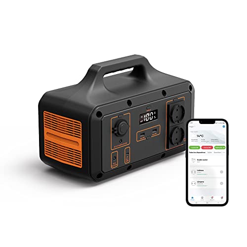 KSIX Estación de Energía Portátil Power Station 510Wh, 240W, Control App, Bluetooth, 6 salidas, Panel LED, Compatible panel solar, Fuente de Alimentación para Camping y Autocaravanas