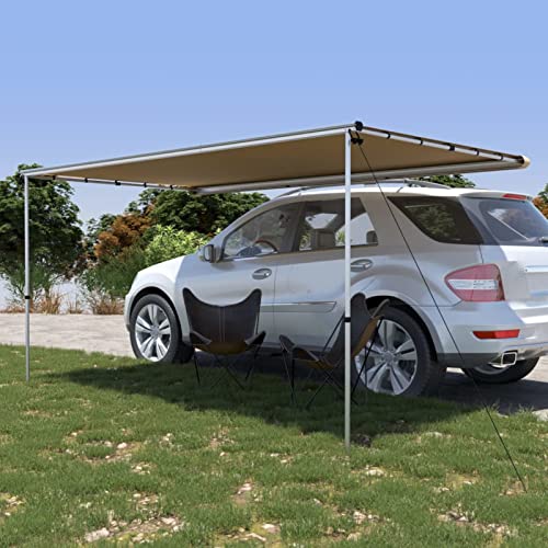 Kstyhome Toldo para autocaravanas y caravanas, Toldo Caravana, Toldos De Furgonetas, Toldo Camper, Toldo Enrollable Furgoneta, Camperizar Furgoneta Accesorios, 4x2x2,15 m Beige