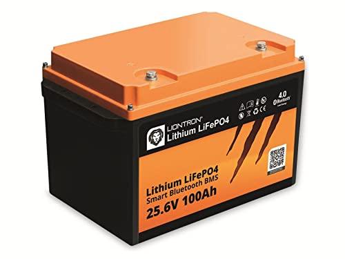 LIONTRON LiFePO4 25,6 V 100 Ah LX; 2560 Wh; > 3000 ciclos a 90 % de profundidad de descarga (DoD) con BMS y vigilancia Bluetooth; para autocaravana o barco 390 x 260 x 232 mm - LISMART24100LX