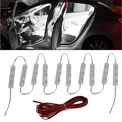 MASO 30LED Kit de Luces de Interior de Coche – Lámpara de Lectura Ultra Brillante Lente de Trabajo para camión, Kit de Coche vehículo, Autocaravana, luz de Techo (ip67 12 V Blanco)
