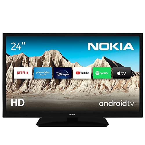 Nokia Smart TV - Television 24 Pulgadas (60 cm) Android TV 12V (HD, LED, WiFi, DVB-C/S2/T2, Asistente de Voz de Google, Youtube, Netflix, DAZN, Prime Video, Disney+)