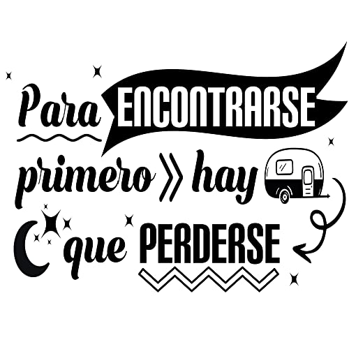 Pegatina autocaravana exterior. Pegatina camper para furgonetas y autorcaravanas. Pegatina vinilo "Para encontrarse primero hay que perderse"