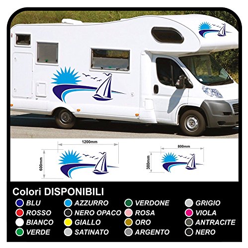 Pegatinas para autocaravanas gráficos vinilo pegatinas calcomanías caravanas kit completo con adhesivos gráficos 27 (COLORES COMO EN FOTOS)