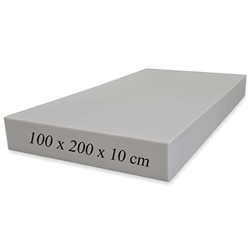 Planchas goma espuma poliuretano - Densidad Media D25kg (100x200x10cm) Gris - espuma para tapizar, espuma sofa, colchones, cojines, relleno, guata, colchones para furgonetas camper, colchones espuma