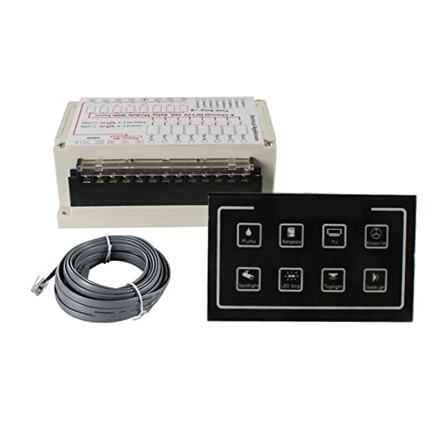 PRMAL Presione el Panel de Control RV Accesorios Interiores de Caravana Caja del Sistema de Control de energía de Autocaravana 12v sin Bluetooth (Color : Custom Panel, Size : 1)