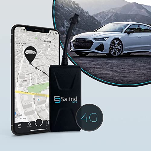 Salind GPS 4G- Rastreador GPS para Coche, Moto y vehículos con Tarjeta SIM, App para Android y iPhone, localización en Tiempo Real - Red 4G