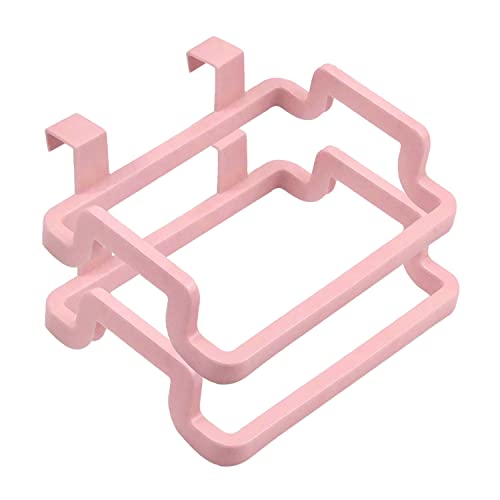 Salveria Soporte Bolsa Basura 2 uds Cubo Plegable Papelera Cocina Cubo Basura Puerta Porta Bolsas Cocina Autocaravana Camping Caravana Cubo Basura Plegable Colgador de Bolsas de Basura (Rosa)