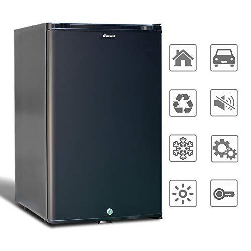 Smad Nevera Camping 12v 220v, Nevera Portatil de 50 L para Coche, Caravana, Autocaravana, Oficina, Casa de Campo, Negro, Sin Ruido