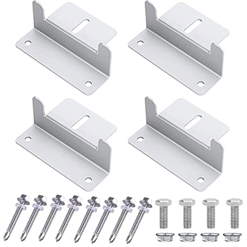 Soporte Placas Solares Soporte Placa Solar Juego de Soportes Z Panel Soporte de Montaje de Panel Solar Soporte de Panel con Tornillo y Tuercas para Autocaravanas Caravanas Barcos Yates 4 Piezas