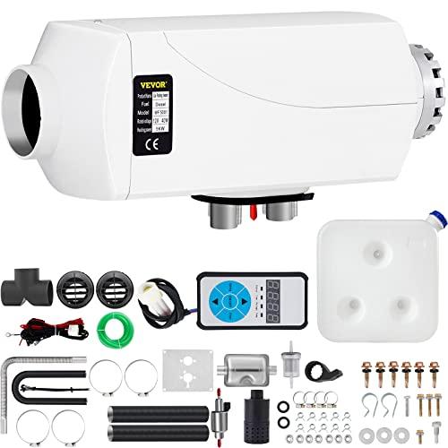 SucceBuy Calefactor diésel de 12 V 5 kW, Calefactor de aire diésel, kit de calefactor de aire de aluminio para coche camiones cruceros con silenciador y interruptor digital