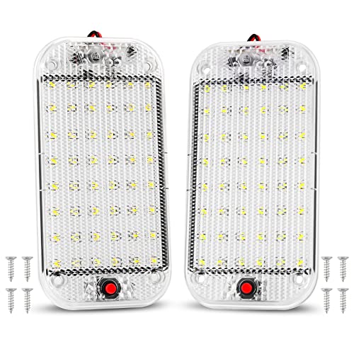 Thlevel Luces de Techo Interiores de Coche, 12-85V DC 48 LED Luz de techo de coche LED de Techo de coche Lámpara de iluminación para Camper,Van,Caravan,Barco (2pcs)