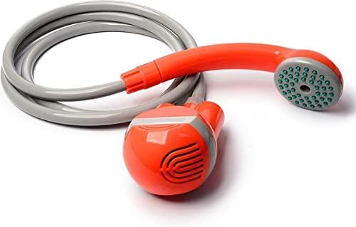 TravelHawk Ducha portatil con Bomba de Agua, Camper Furgoneta Accesorios, Camping Accesorios, Ducha buiten, incluidos los Accesorios ophangaccessories, plástico, Naranja