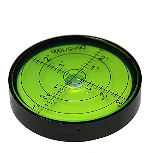 umei Alta precisión Horizontal burbuja aluminio caso bullseye burbuja burbuja burbuja nivel superficial redondo inclinómetros para instrumentos de topografía y tribrachos, 60 mm, precisión 15'/2
