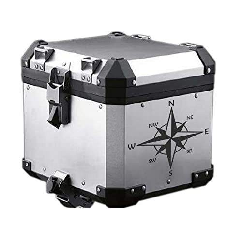 Windrose - 2 pegatinas offroad Offroad Offroad autocaravana, jeep, pickup, barco (negro brillante 15 x 15 cm)