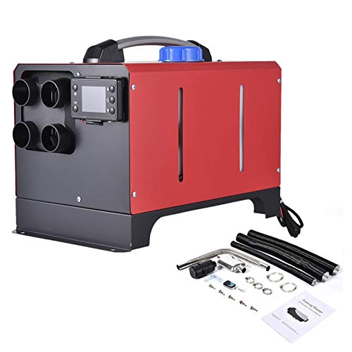 WUSHUN Calentador Diesel 5KW - Calentador de estacionamiento, 12V 24V 5 KW Calentador Auxiliar Diesel con Control Remoto Monitor LCD Grande y silenciador para automóviles Barcos Camión Camper Bus